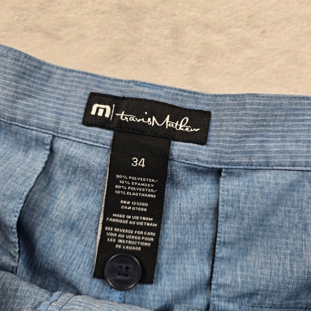 TravisMathew‎ Golf Shorts Mens 34 Blue Polyester Blend Stretch Athletic Beck